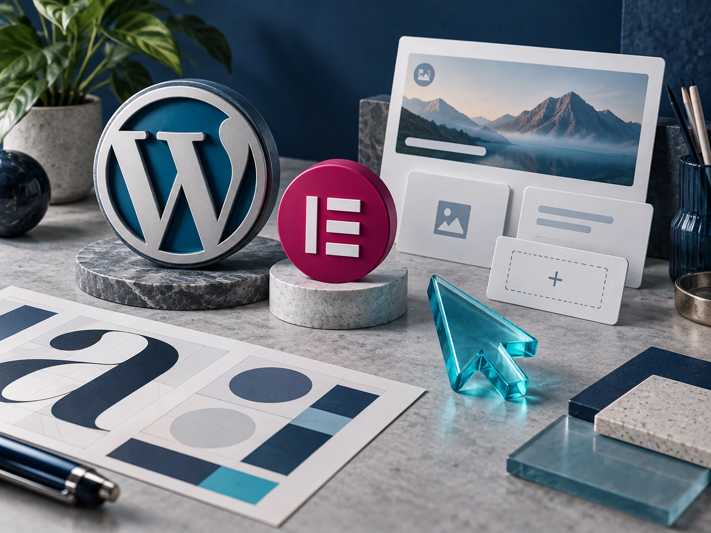 WordPress and Elementor branding with editable page sections