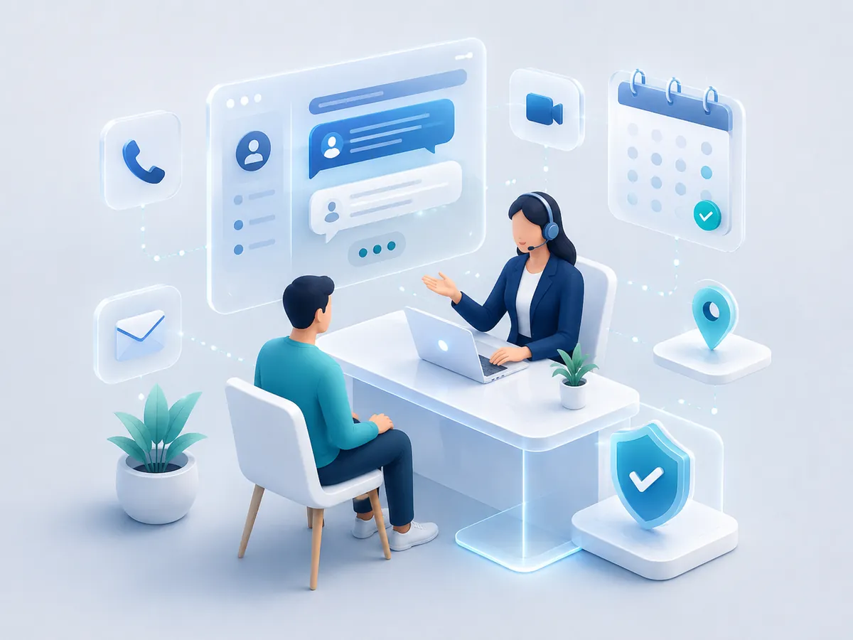 Customer support consultation illustration