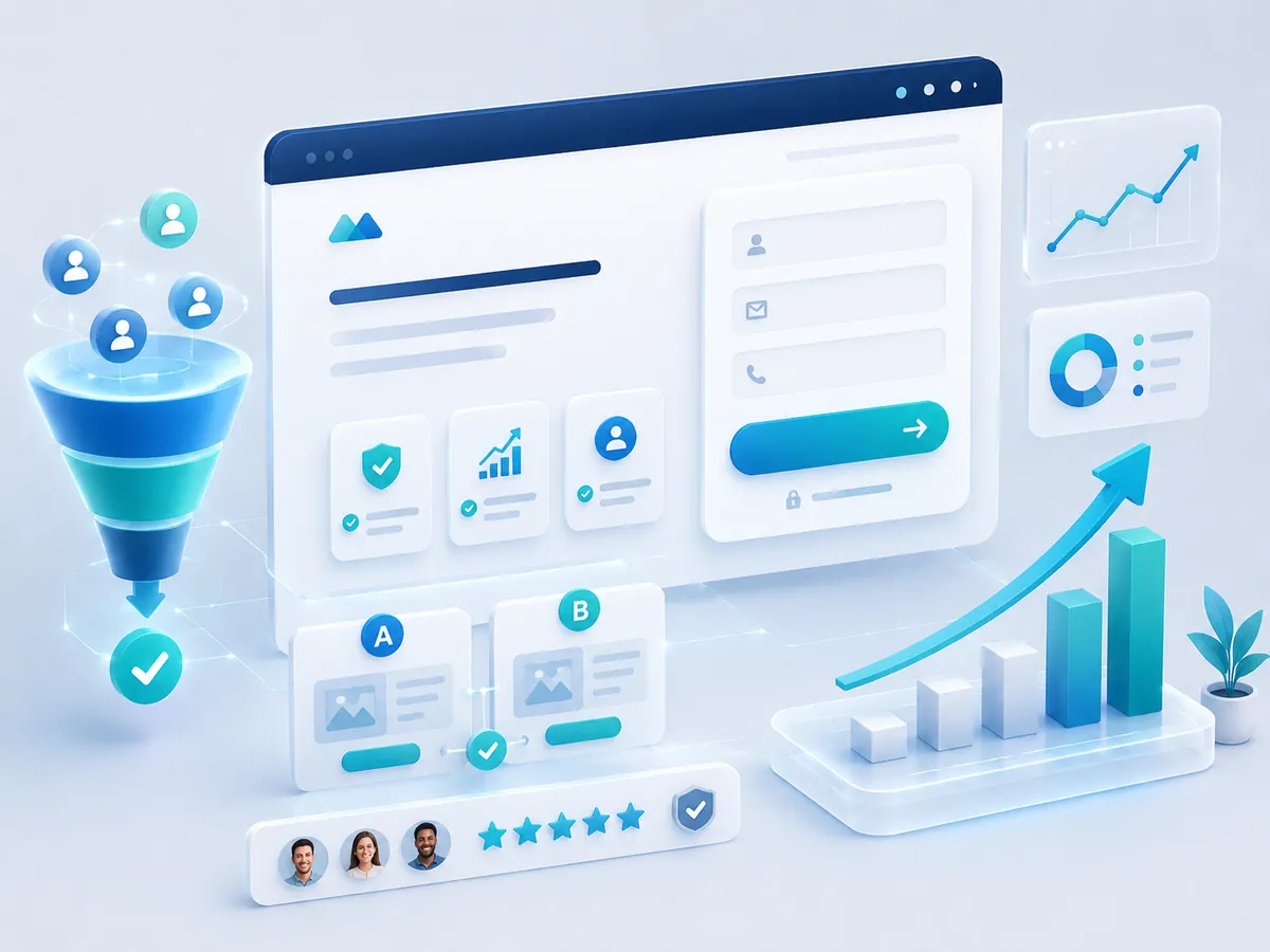 Landing page analytics illustration