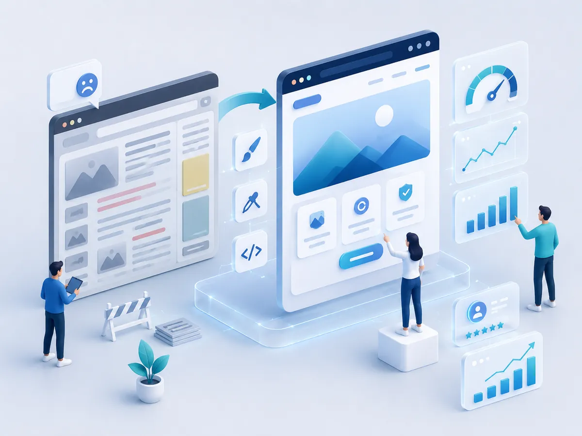 Website redesign and optimization illustration